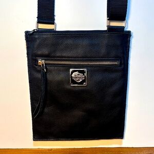 Harley Davidson Black Leather Crossbody Bag In Excellent Used Condition! EUC